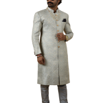 Stunning Grey Banarasi Brocade Achkan | Father Son Combo | Perfect for Grooms | Jaipurio Collection